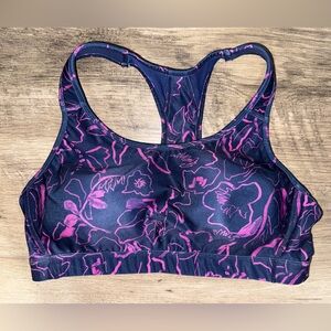 Avia Floral Sports Bra - Pink and Navy Blue